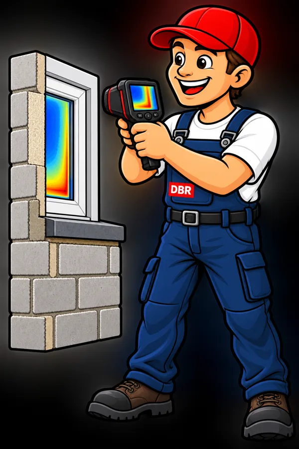 DBR-Handwerkerillustration mit Wärmebildkamera